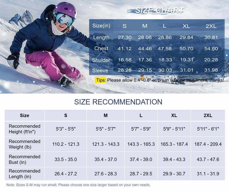 Women's Waterproof Ski Jacket Hooded Fleece Lined Warm Winter Jacket Snow Coat Mountain Windproof Rain Windbreaker FallFreshness Outdoorfun
