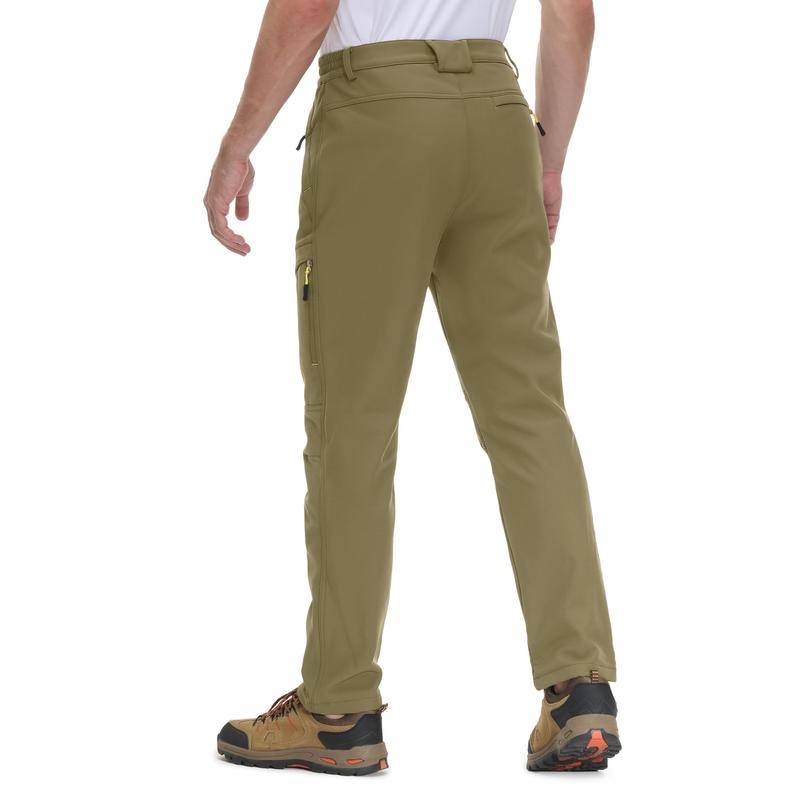 Men's Winter Pants 5 Zip Pockets Snow Ski Pants Fleece Lined Water Resistant Hiking Pants FallFreshness Outdoorfun