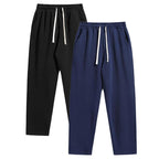 2-Piece Men's Solid Fashion Sweatpants, Versatile Year-Round Wear, Ideal for Autumn and Winter