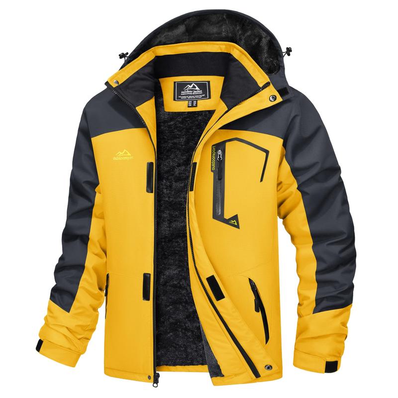Men's Winter Coats Water Resistant Ski Snow Jacket Warm Fleece Jacket Parka Raincoats With Multi-Pockets FallFreshness Athletic Outerwear Outdoor Sportswear Outdoorfun