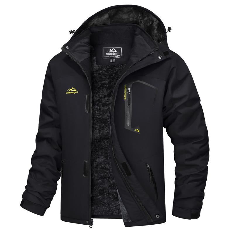 Men's Winter Coats Water Resistant Ski Snow Jacket Warm Fleece Jacket Parka Raincoats With Multi-Pockets FallFreshness Athletic Outerwear Outdoor Sportswear Outdoorfun