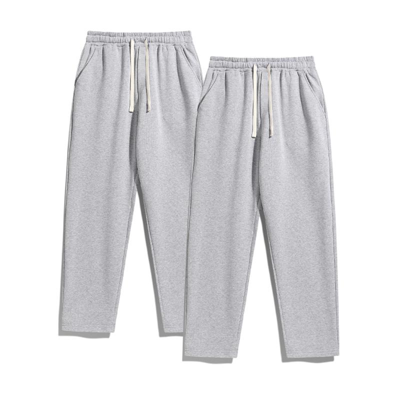 2-Piece Men's Solid Fashion Sweatpants, Versatile Year-Round Wear, Ideal for Autumn and Winter